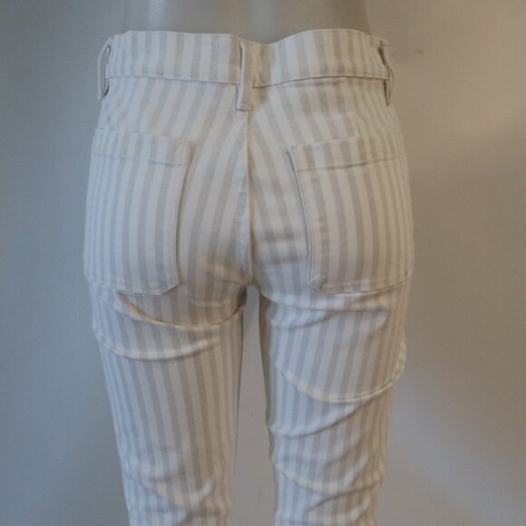 Womens Frame Courtyard LBCFRA009S Beige White Bardot Kick Flare Denim Jean 28 - Picture 7 of 11